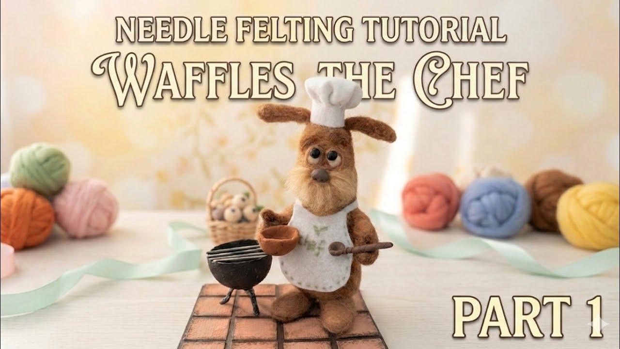 Waffles the Chef Needle Felting Tutorial Part 1 - YouTube