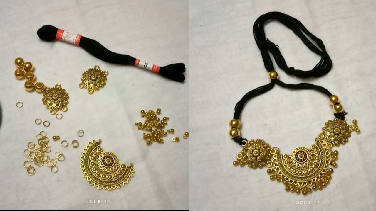 How to Make Golden Oxidised Jewellery At Home  😊