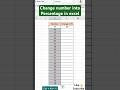 Change number into percentage in excel 🔥✅ #excel #exceltips #tricks #microsoftexcel #exceltricks