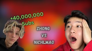 Zhong vs NichLMAO Subscriber Count History Sep 2018 - Aug 2022