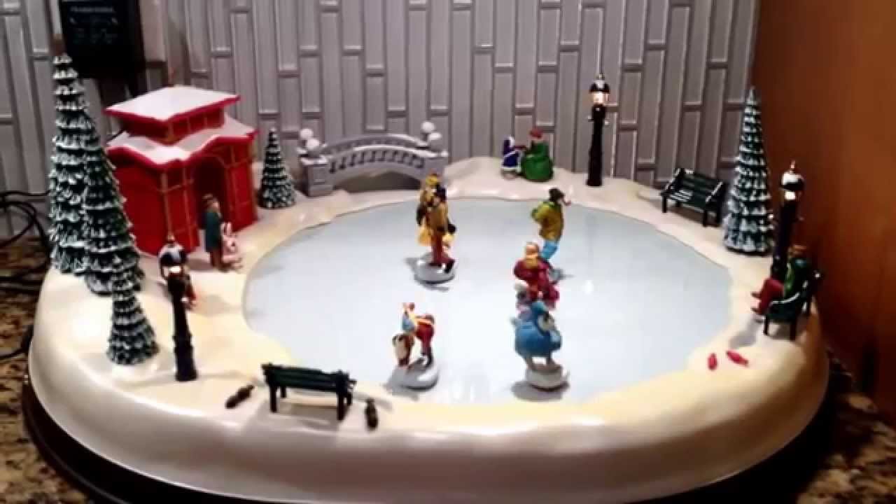Mr Christmas Holiday Skaters Winter Skating Pond Musical YouTube