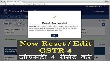 GSTR 4 Reset, Revise, Edit Option, How To File GSTR 4 For Composition Dealer