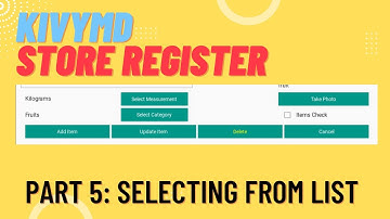 How to make Store Product Register with Kivy/kivyMD ? Part 5: Selecting From List