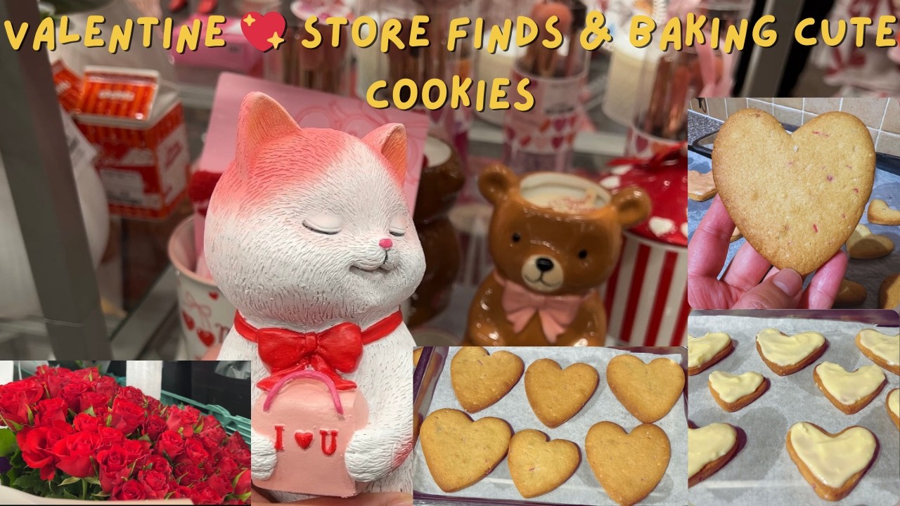Valentines Store Finds + Baking Cute Cookies | Easy Cookies Recipe | Weekly Vlog