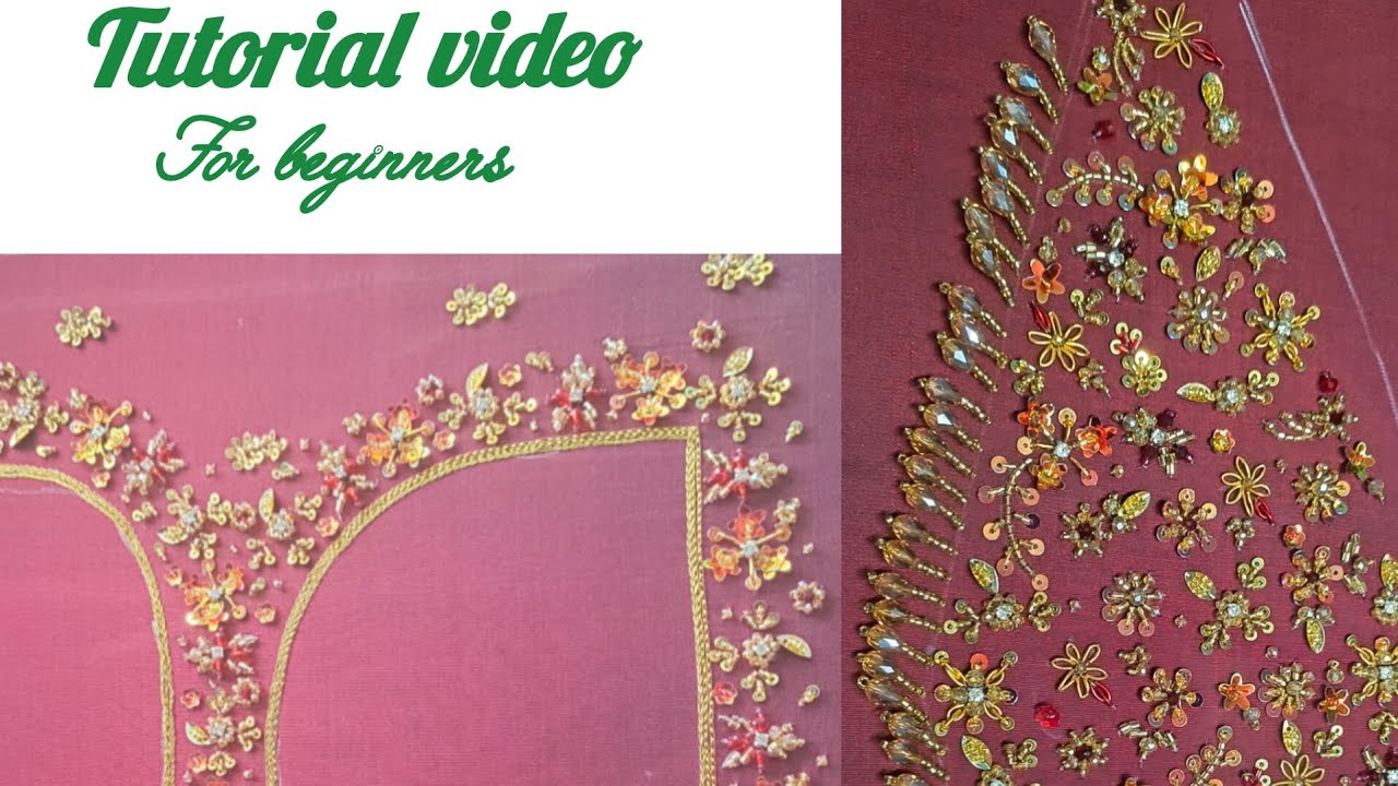Aari blouse tutorial video. Easy and unique design for beginners. #aari 