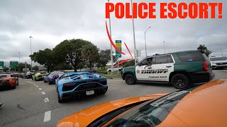 WHEN A SUPERCAR RALLY GETS FULL POLICE ESCORT!