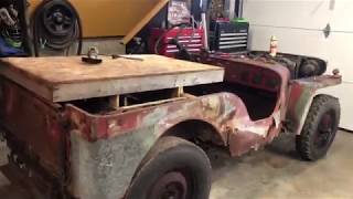 We got the Jeep CJ 2A into the Garage