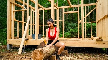 Leaving the City for the Forest, Young CEO Completes Wooden House in the Forest - Timelapse