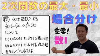 ２次関数の最大・最小(場合分け)【数Ⅰ ２次関数】現大手予備校講師の５分でわかる！高校数学