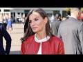 Letizia apuesta por el cuero rojo para finalizar su viaje de Estado a Alemania