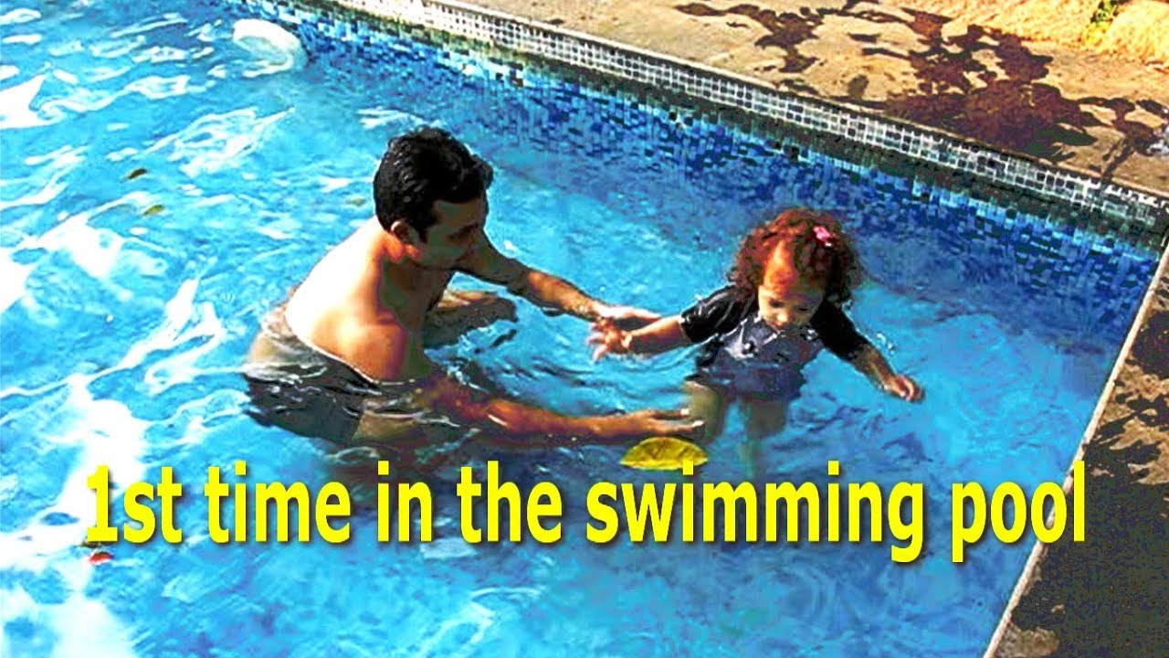 1st time in the swimming pool - YouTube