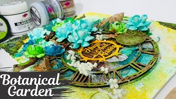 DIY How To Make Mixed media Canvas |  Botanical garden | immix | mixed media canvas