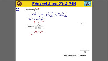 Edexcel Maths P1 June 2014 Higher Q22