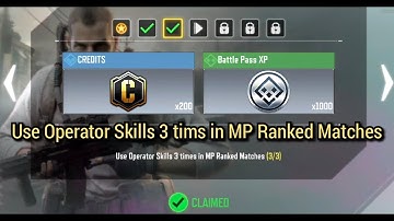 Use Operator Skills 3 times in MP Ranked Matches Call Of Duty: Mobile Complete Task
