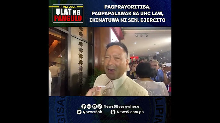 Universal health care bilang prayoridad ng PBBM admin, pinuri ni Senator Ejercito