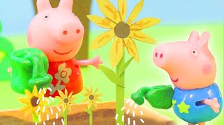 Peppa Pig's Giant Sunflower | Peppa Pig Stop Motion | Peppa Pig Toys | Toys for Kids
