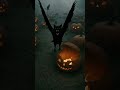 [Spooky Warning] Kitten raven in pumpkin land