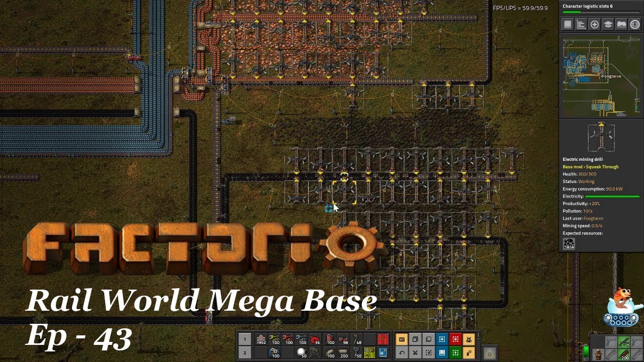 Factorio 0.17 - Rail World Mega Base - EP 43 - YouTube