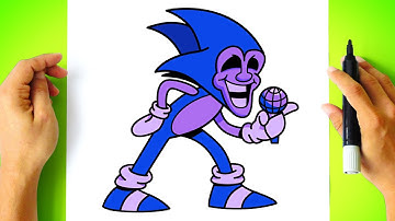 How to DRAW MAJIN SONIC - Friday Night Funkin - FNF
