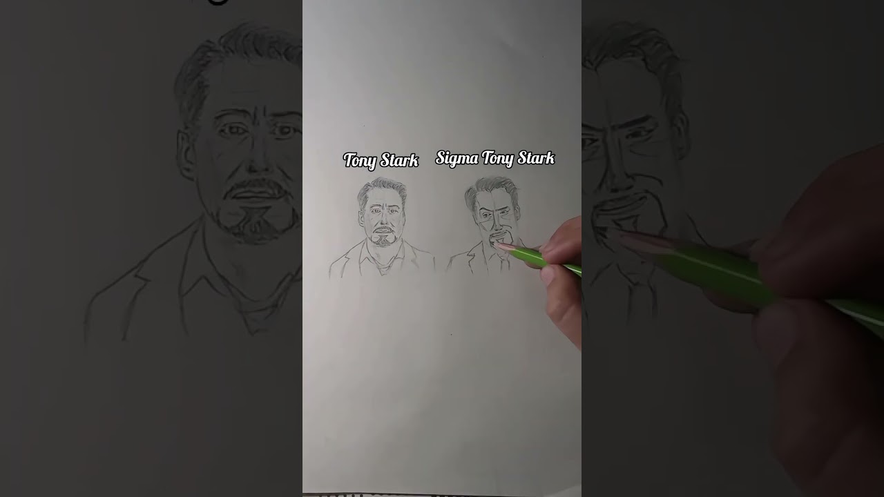 Tony Stark vs Sigma Tony Stark Drawing ✍️✨🤩 #viral #shorts #drawing #tonystark #arts