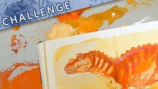 Random Colour Challenge // Dinosaur in Gouache // Mary Sanche