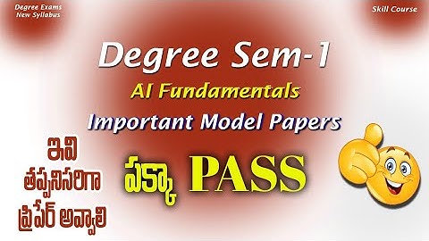 Degree Semester 1 - AI Fundamentals Most Important Model Question Papers Skill Course UGExams 2026