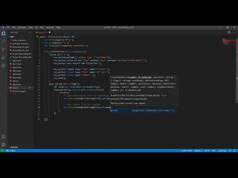 Node JS : read two file names from user and append contents of first file into second file.
