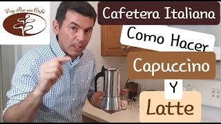 Cafetera Moka Como preparar un Capuccino y Café Latte - YouTube