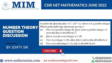 CSIR NET Mathematics June 22 Number Theory Question Discussion by Jonty Sir