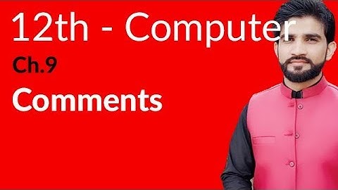 ICs Computer Part 2, Ch 9 - Define Comments - 12th Class Computer