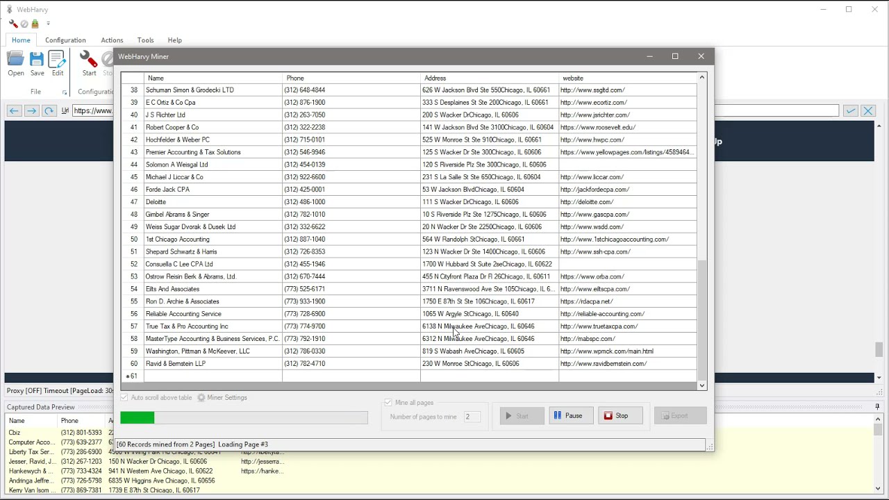 Scraping yellowpages.com listings | WebHarvy 2021