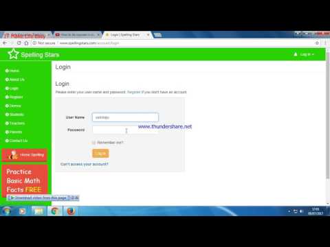 How to login in spelling star