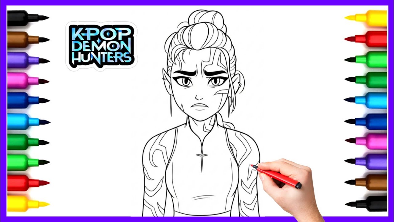 УВЛЕКАТЕЛЬНО‼️ Раскраска K-Pop Охотники на демонов: Демон Руми