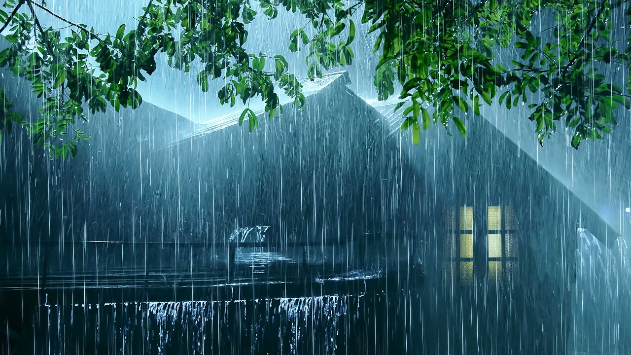 The Comfort You Need to Fall Asleep Quickly | Heavy Rain Pouring on an Old Tin Roof & Gentle Thunder