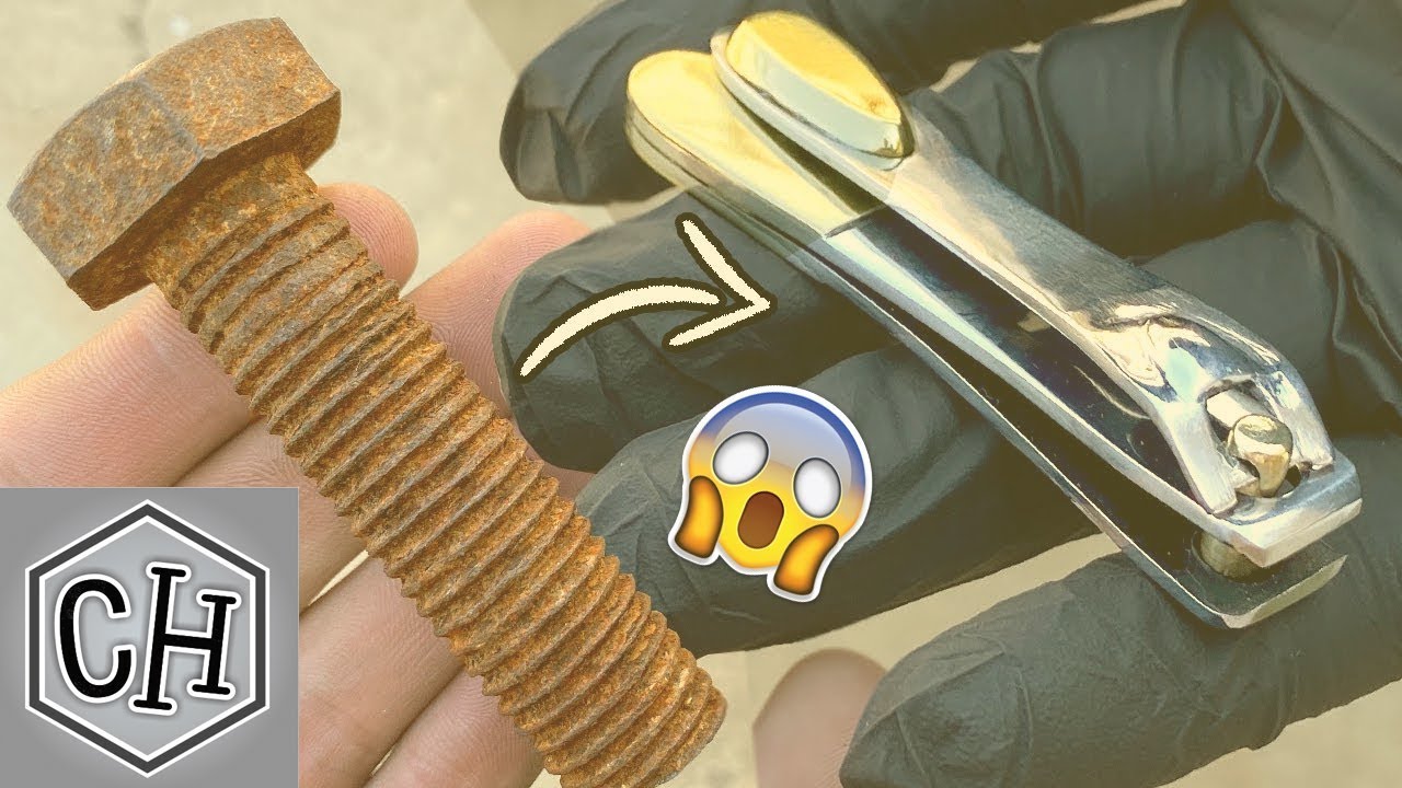 Turning A Rusted Bolt Into A Shiny Nail Clipper 錆びたボルトを光沢のある爪切りにする Crazy Hack クレイジーハック Youtube