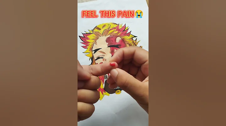 Rengoku blood art 😭 #trending #anime #drawing #art #shorts #sketch #demonslayer #rengoku