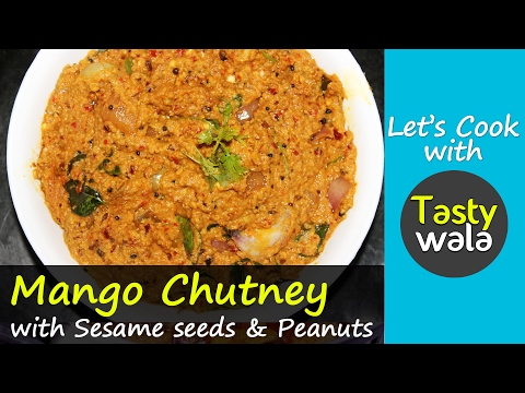 Raw Mango Chutney - Rayalaseema Mango roti pachadi with peanuts & Sesame seeds