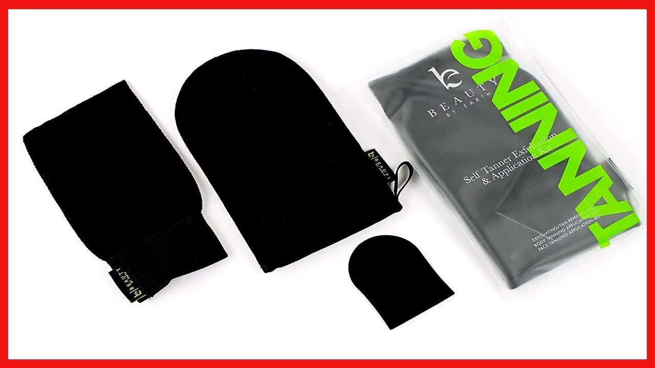 Self Tanner Tanning Mitt - Tanning Mitt Applicator Set Includes Exfoliating Gloves, Self Tanner