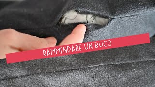 Mending and repairing a hole in a seam by hand