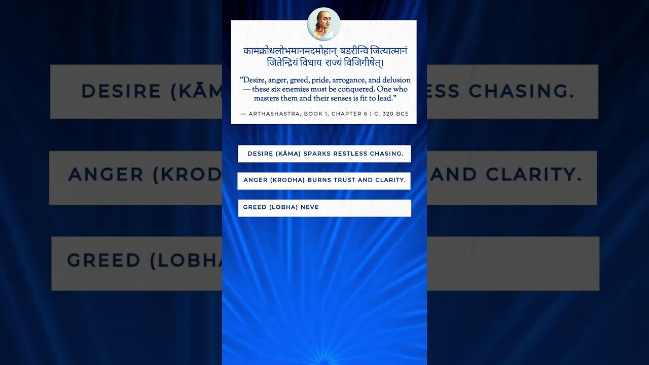 Kautilya’s 6 Enemies of the Mind | Arthashastra Wisdom (320 BCE)