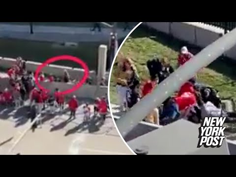 Heroic Chiefs fans tackle fleeing suspected gunman after Super Bowl Parade shooting wild video shows