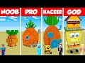 Minecraft Battle: NOOB vs PRO vs HACKER vs GOD: SPONGEBOB HOUSE BASE BUILD CHALLENGE / Animation