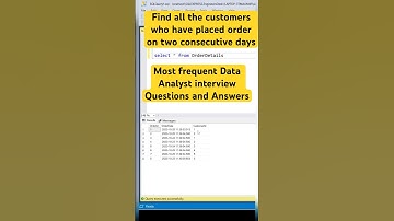 Find all the customers who placed order on two consecutive days #shorts #coding #sql #sqlqueries
