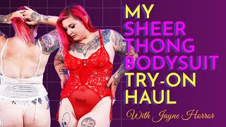 Trying On My NEW 2023 Sexy Sheer Thong Bodysuit Haul - With Jayne Horror