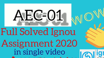 IGNOU AEC-01 || Full Solved Assignment 2020 ||