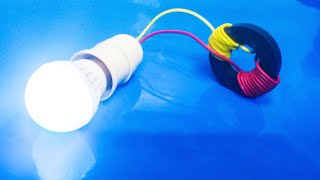 Simply how to light a small bulb with two coils and magnets at home