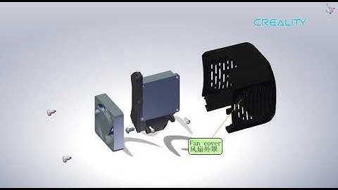 Ender 3v2 4010 blower（cooling）fan assembly 3D animation