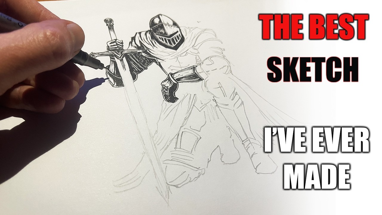 How to draw THE KNIGHT | Sketch process | Calm, relaxing music - YouTube