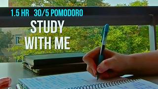 1.5 Hours Study With Me 30/5 Pomodoro ㅣ Multi-Location (Library & Park Nature ASMR)