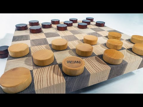 Making Weighted Checkers Pieces out of Bloodwood and Boxwood | Engraved Logo